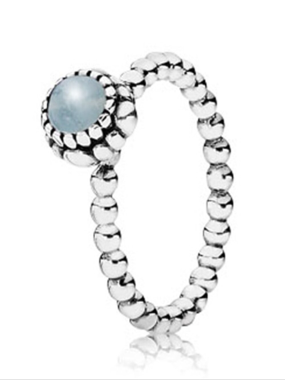 Pandora Birthday Bloom Stackable Ring - Aquamarine (March)